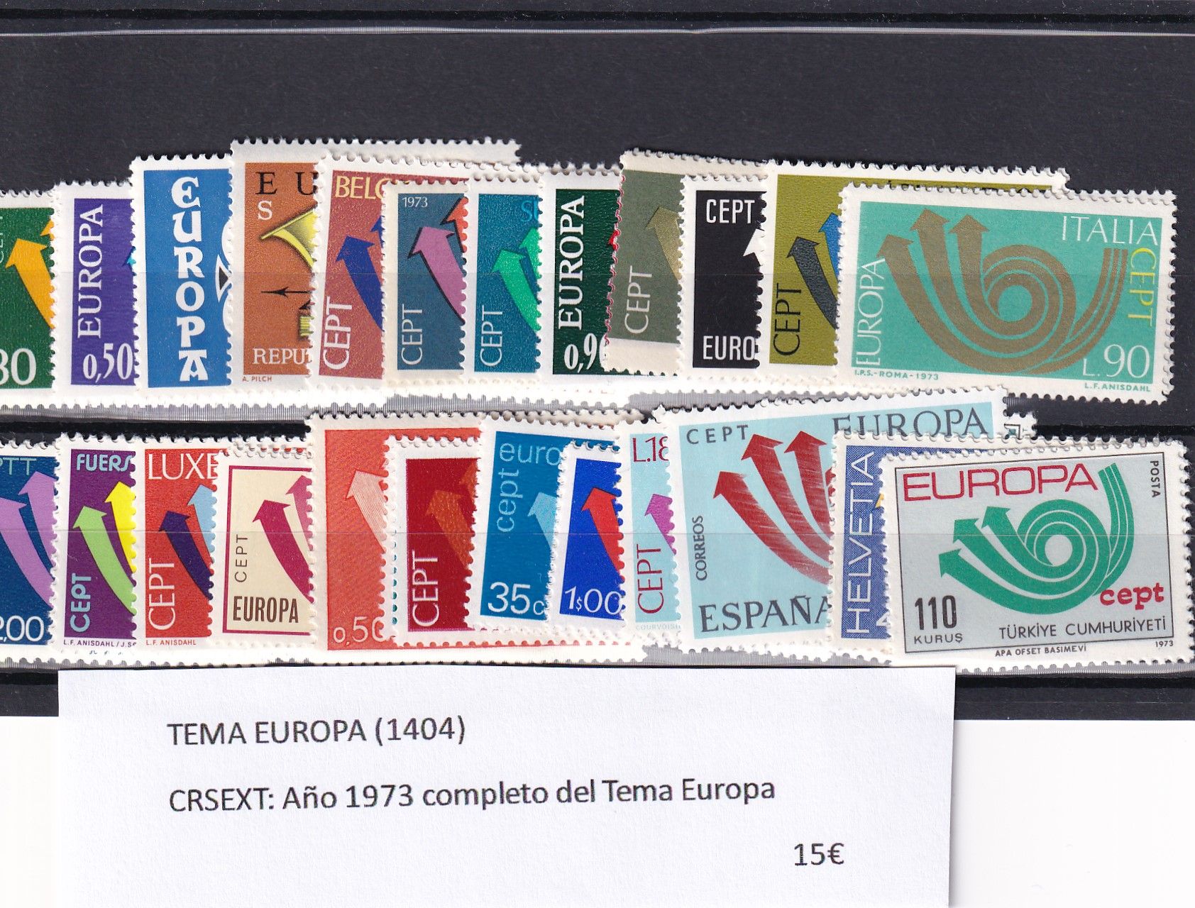 imagen-13-21168.jpg CRSEXT0501 SELLOS TEMA EUROPA AÑO COMPLETO 1973 XX SIN CHARNELA - Imagen 1