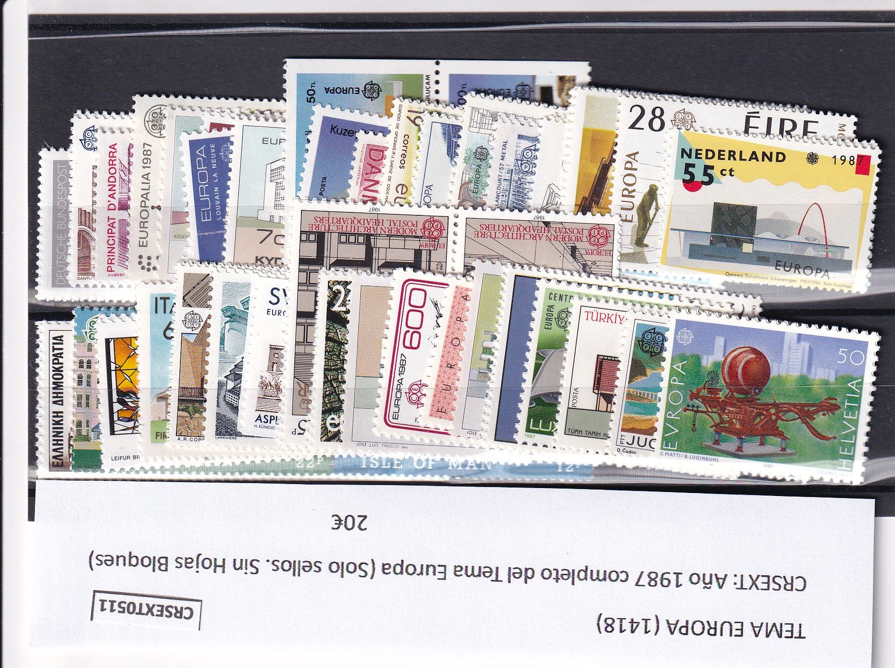 imagen-13-21178.jpg CRSEXT0511 SELLOS TEMA EUROPA AÑO COMPLETO 1987 XX SIN CHARNELA - Imagen 1