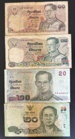 CRBX0788 LOTE DE 4 BILLETES TAILANDIA DIFERENTES USADOS