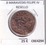CRE4294  MONEDA ESPAÑA  8 MARAVEDIS FELIPE IV RESELLO