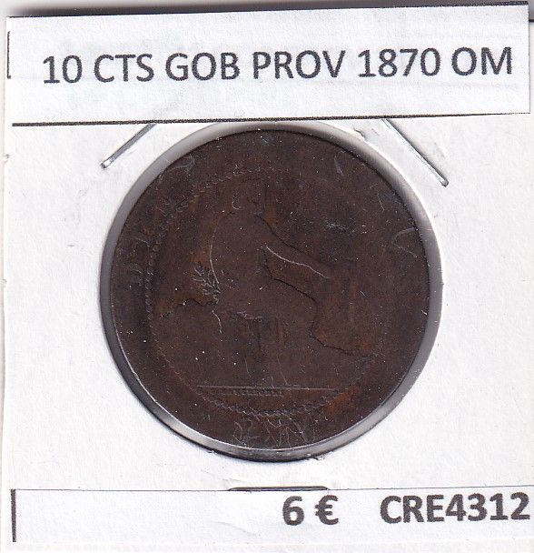 imagen-13-21434.jpg CRE4312 MONEDA ESPAÑA 10 CTS GOBIERNO PROVISIONAL 1870 OM - Imagen 1