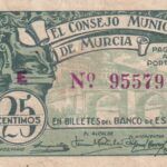 CRBL0229 BILLETE LOCAL ESPAÑA 25 CENTIMOS MURCIA BC