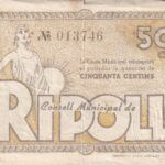 CRBL0238 BILLETE LOCAL ESPAÑA 50 CENTIMOS RIPOLL BC