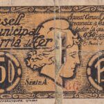 CRBL0242 BILLETE LOCAL ESPAÑA 50 CENTIMOS SARRIA DE TER USADO