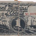 CRBL0254 BILLETE LOCAL ESPAÑA 1 PESETA L'ESCOLA  USADO