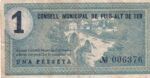 CRBL0259 BILLETE LOCAL ESPAÑA 1 PESETA PUIG ALT DE TER BC