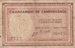 CRBL0275 BILLETE LOCAL ESPAÑA 1 PESETA CAMPDEVANOL 1937 BC