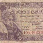 CRBS1618 BILLETE ESPAÑA 1 PESETA 1945 USADO