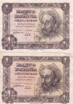 CRBS1624 LOTE 2  BILLETES ESPAÑA 1 PESETA 1951 SERIE A MBC