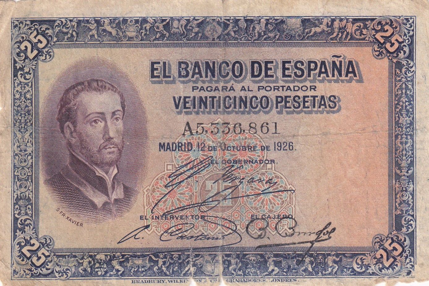 imagen-13-21841.jpg CRBS1666 BILLETE ESPAÑA 25 PESETAS 1928 USADO - Imagen 1