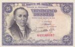 CRBS1673 BILLETE ESPAÑA 25 PESETAS 1946 SERIE G MBC+