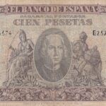 CRBS1697 BILLETE ESPAÑA 100 PESETAS 1940 SERIE G USADO ROTO