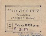 CRBL0315 BILLETE ESPAÑA LOCAL ZAHINOS VALE POR 2 PANES MBC