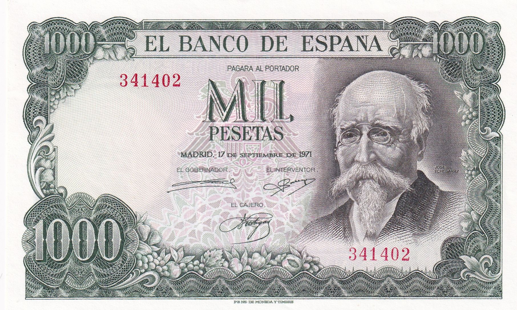 imagen-13-21990.jpg CRBS1605 BILLETE ESPAÑA 1000 PESETAS 1971 SIN SERIE EBC+ PEQUEÑA MANCHITA - Imagen 1