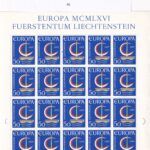 CRSEXT0525 SELLOS LIECHTENSTEIN Minipliego completo de 20 und serie Yvert nº 417 (SELLOS TEMA EUROPA 1966)