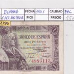 CRBS2796 BILLETE ESPAÑA 1 PESETA 1945 SIN SERIE EBC
