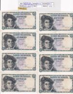 CRBS2814 LOTE 8 BILLETES ESPAÑA 5 PESETAS 1948 SERIE A EBC