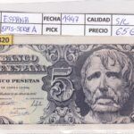 CRBS2820 BILLETE ESPAÑA 5 PESETAS 1947 SERIE A SIN CIRCULAR