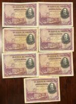 CRBS2840 LOTE 7 BILLETES ESPAÑA 50 PESETAS 1928 SERIES B Y C BC
