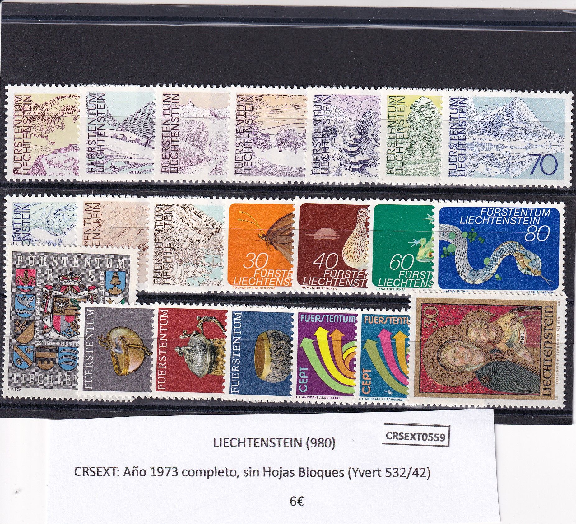 imagen-13-22458.jpg CRSEXT0559 SELLOS LIECHTENSTEIN 1973 completo, sin Hojas Bloq (Yvert 532/42) - Imagen 1