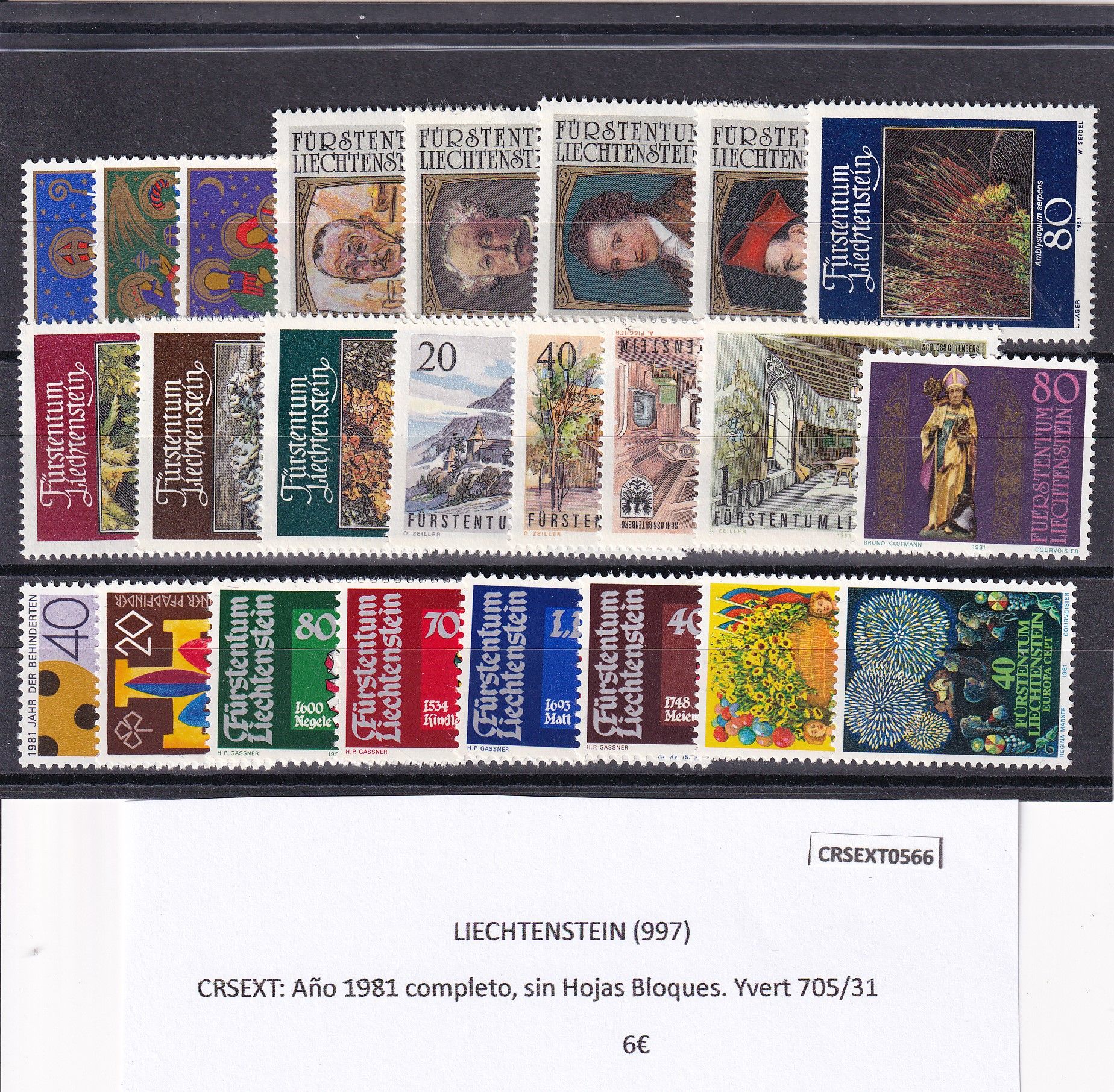 imagen-13-22465.jpg CRSEXT0566 SELLOS LIECHTENSTEIN Año 1981 completo, sin Hojas Bloques. - Imagen 1