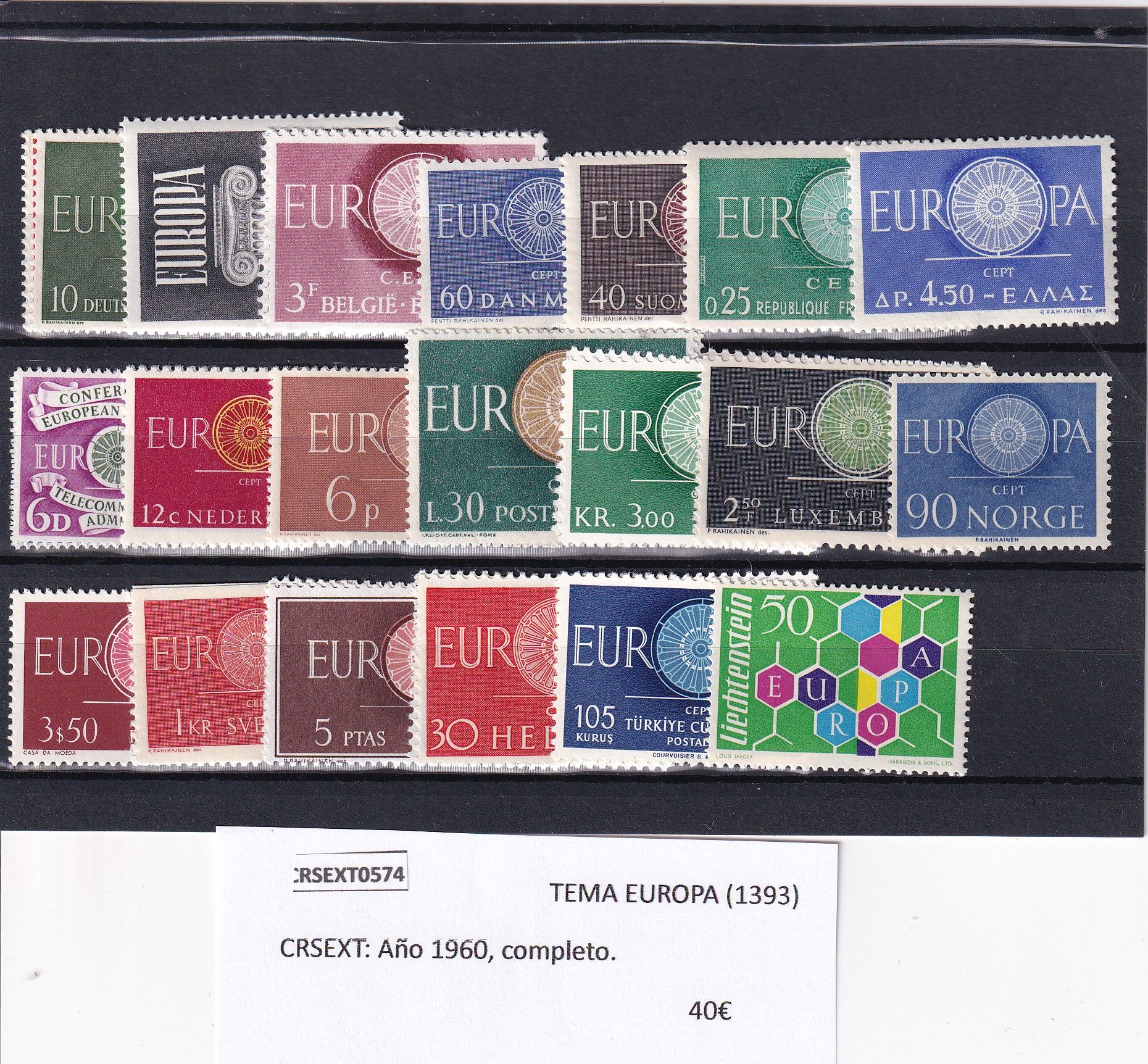 imagen-13-22473.jpg CRSEXT0574 SELLOS TEMA EUROPA AÑO 1960 COMPLETO - Imagen 1
