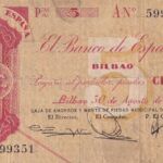 CRBL0373 BILLETE ESPAÑA BILBAO 5 PESETAS 1936 BC