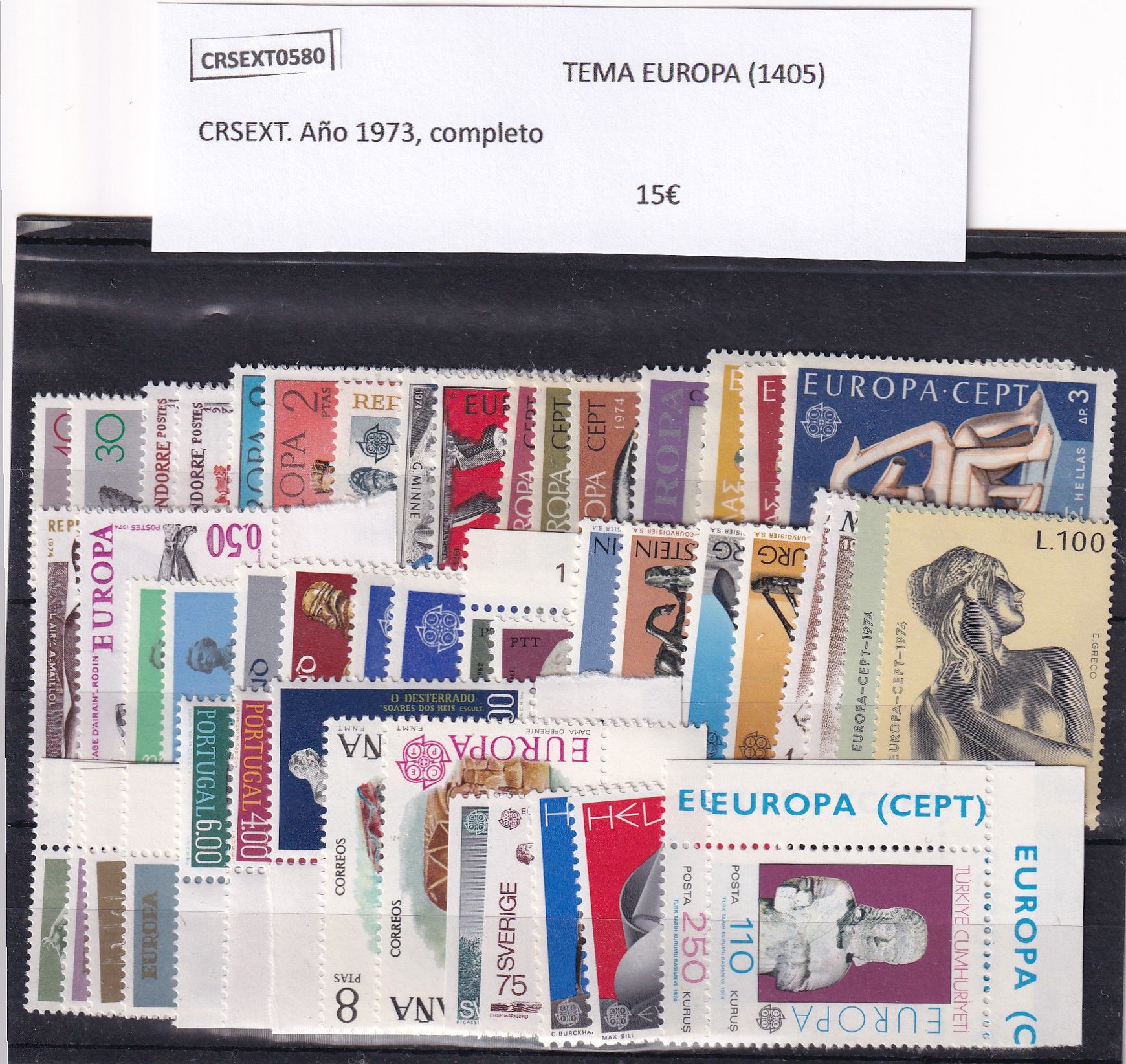 imagen-13-22588.jpg CRSEXT0580 SELLOS TEMA EUROPA Año 1973, completo - Imagen 1