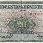 CRBX0859 BILLETE VENEZUELA 20 BOLIVARES 1964 BC+