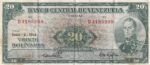 CRBX0859 BILLETE VENEZUELA 20 BOLIVARES 1964 BC+