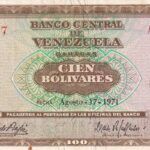 CRBX0874 BILLETE VENEZUELA 100 BOLIVARES 1971 MBC+