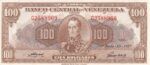 CRBX0882 BILLETE VENEZUELA 100 BOLIVARES 1957 S/C-