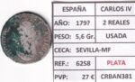 CRBAN381 MONEDA ESPAÑA CARLOS IV 2 REALES 179? (VER DESCRIPCION EN FOTO)