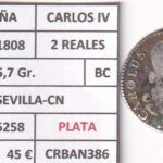 CRBAN386 MONEDA ESPAÑA CARLOS IV 2 REALES 1808 (VER DESCRIPCION EN FOTO)