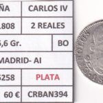 CRBAN394 MONEDA ESPAÑA CARLOS IV 2 REALES 1808 (VER DESCRIPCION EN FOTO)