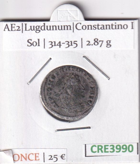 imagen-13-22808.jpg CRE3990 MONEDA ROMANA AE2 ROMA CONSTANTINO I SOL 314 - Imagen 1