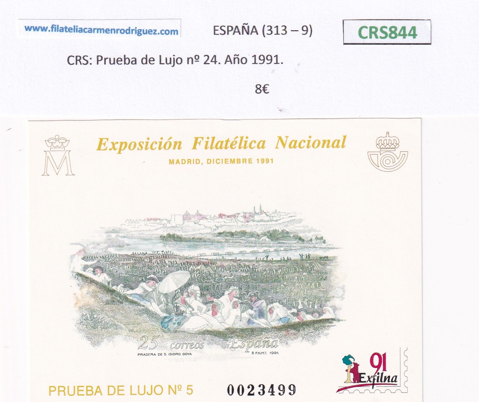imagen-13-22816.jpg CRS844 SELLOS ESPAÑA Prueba de Lujo nº 24. Año 1991 NUEVOS - Imagen 1