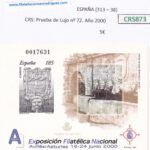 CRS873 SELLO ESPAÑA  Prueba de Lujo nº 72. Año 2000