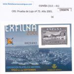 CRS876 SELLO ESPAÑA  Prueba de Lujo nº 75. Año 2001.