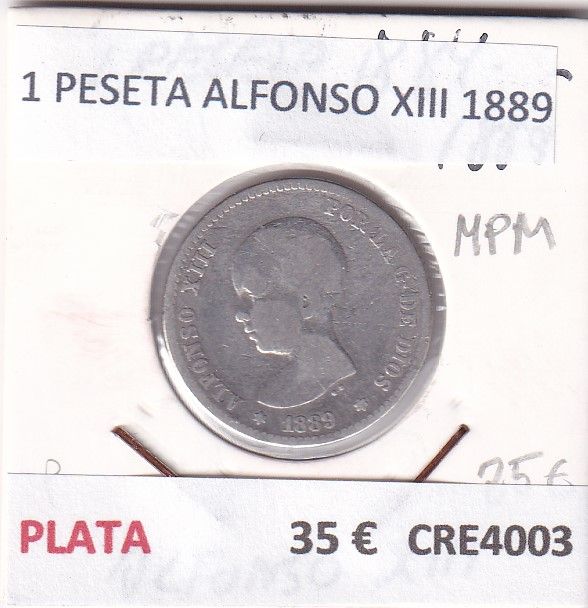 imagen-13-22972.jpg CRE4003 MONEDA ESPAÑA 1 PESETA ALFONSO XIII 1889 - Imagen 1