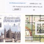 CRS895 SELLO ESPAÑA Pruebas de Lujo año 2007. Edifil nº 94 y 95