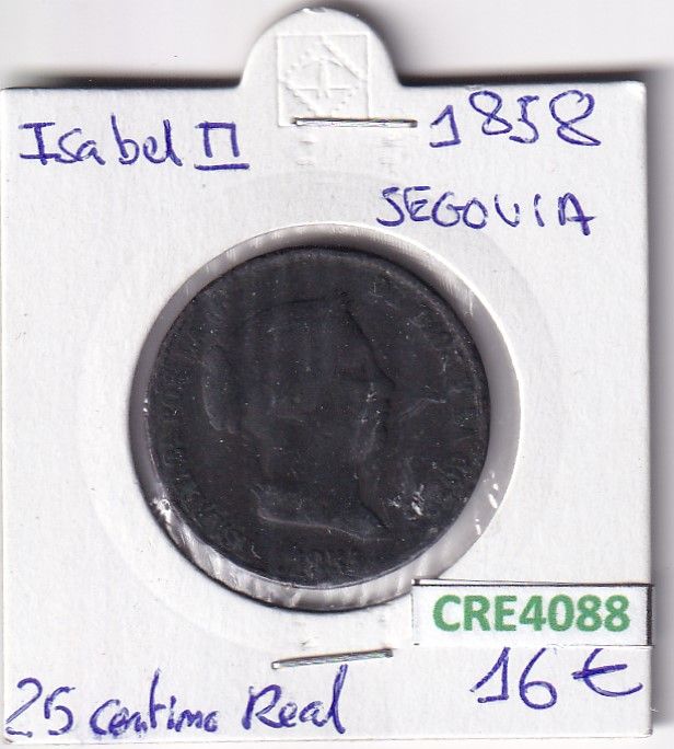 imagen-13-23104.jpg CRE4088 MONEDA ESPAÑA ISABEL II 25 CENTIMOS DE REAL 1858 SEVILLA - Imagen 1
