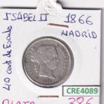 CRE4089 MONEDA ESPAÑA ISABEL II 40 CENTIMOS DE ESCUDO 1866 MADRID