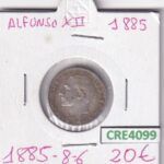 CRE4099 MONEDA ESPAÑA ALFONSO XIII 50 CENTIMOS 1885 *8*6 PLATA
