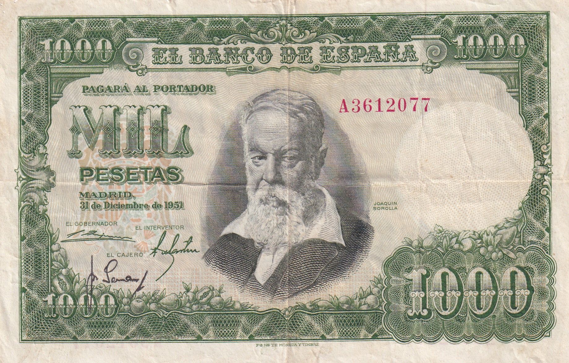 imagen-13-23137.jpg CRBS2144 BILLETE ESPAÑA 1000 PESETAS 1951 SERIE A MBC - Imagen 1