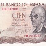 CRBP0022 BILLETE ESPAÑA 100 PESETAS 1970 SERIE 9B SIN CIRCULAR