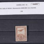 CRS933 SELLO ESPAÑA nº 483N X. Numeración A000.000. Con charnela.