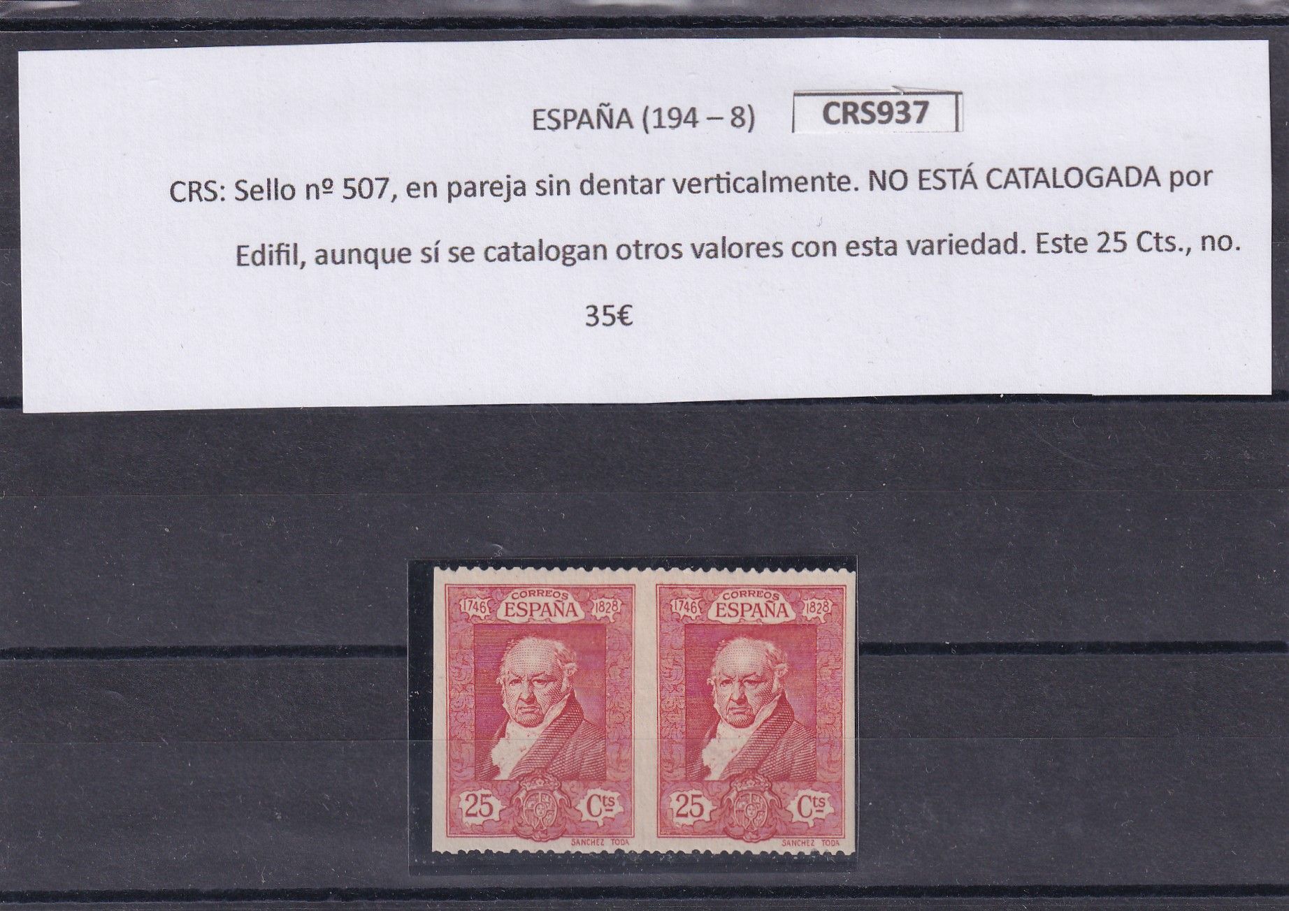 imagen-13-23161.jpg CRS937 SELLO ESPAÑA nº 507, en pareja Ver descripción en foto - Imagen 1