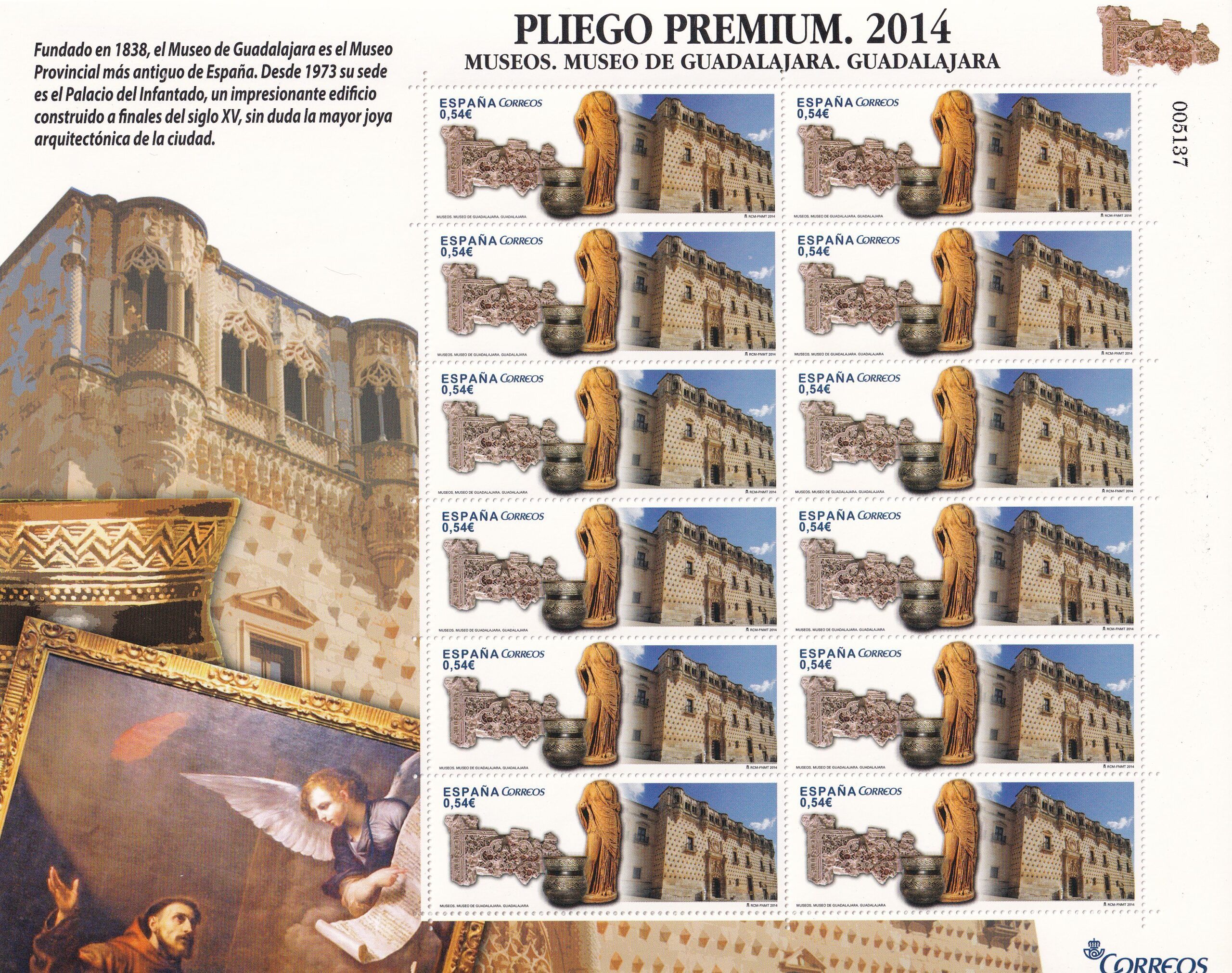 imagen-13-23173.jpg CRS0949 SELLO ESPAÑA Pliego PREMIUM nº 2 Museo de Guadalajara. Año 2014 - Imagen 1