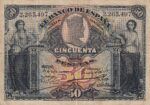 CRBS2148 BILLETE ESPAÑA 50 PESETAS 1907 MBC